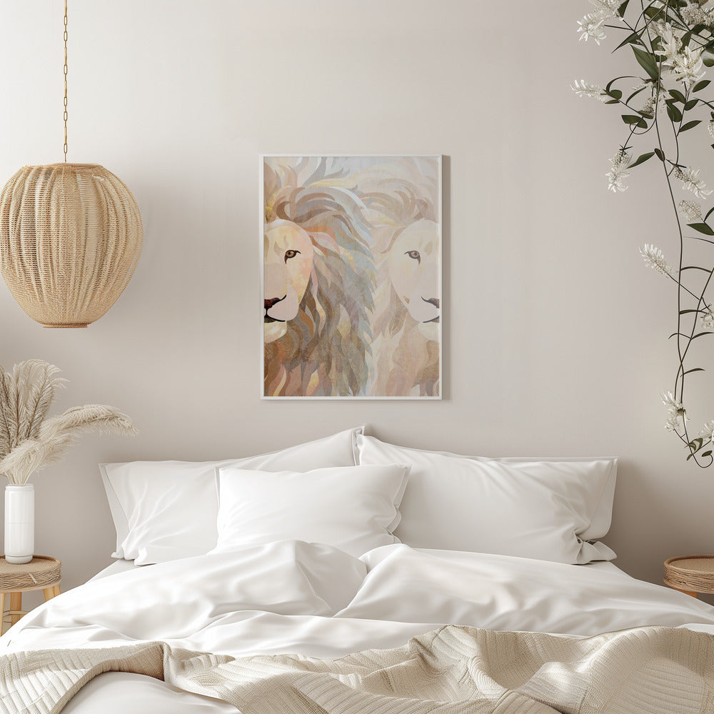 Lion half face 2 - plakatstore