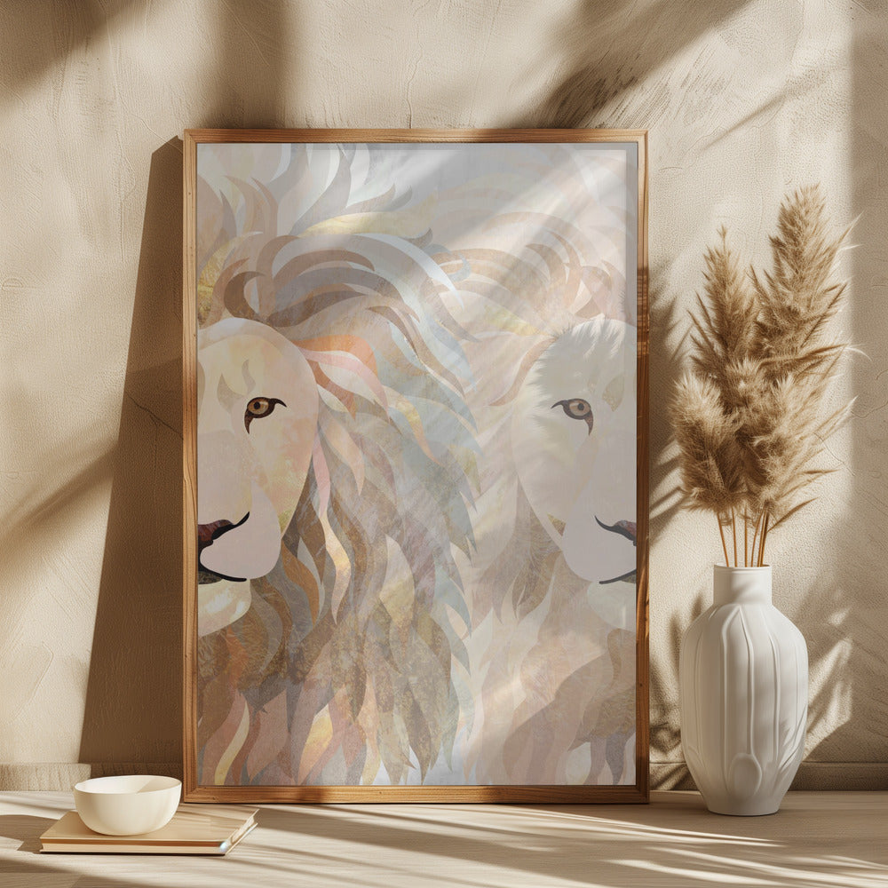 Lion half face 2 - plakatstore