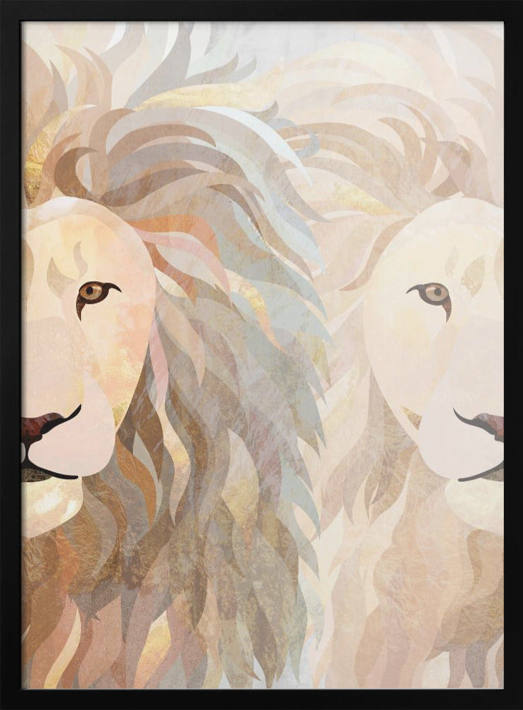 Lion half face 2 - plakatstore