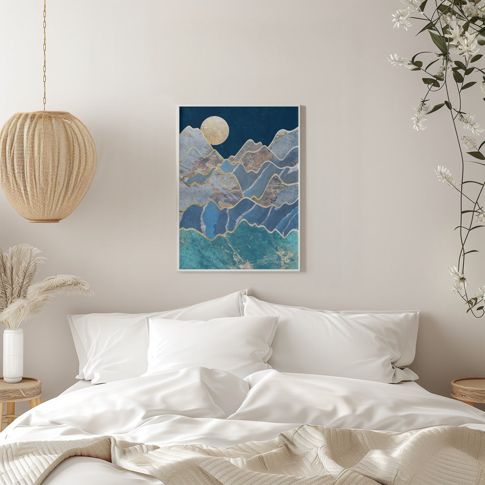 Metallic Mountains in the Moonlight - plakatstore