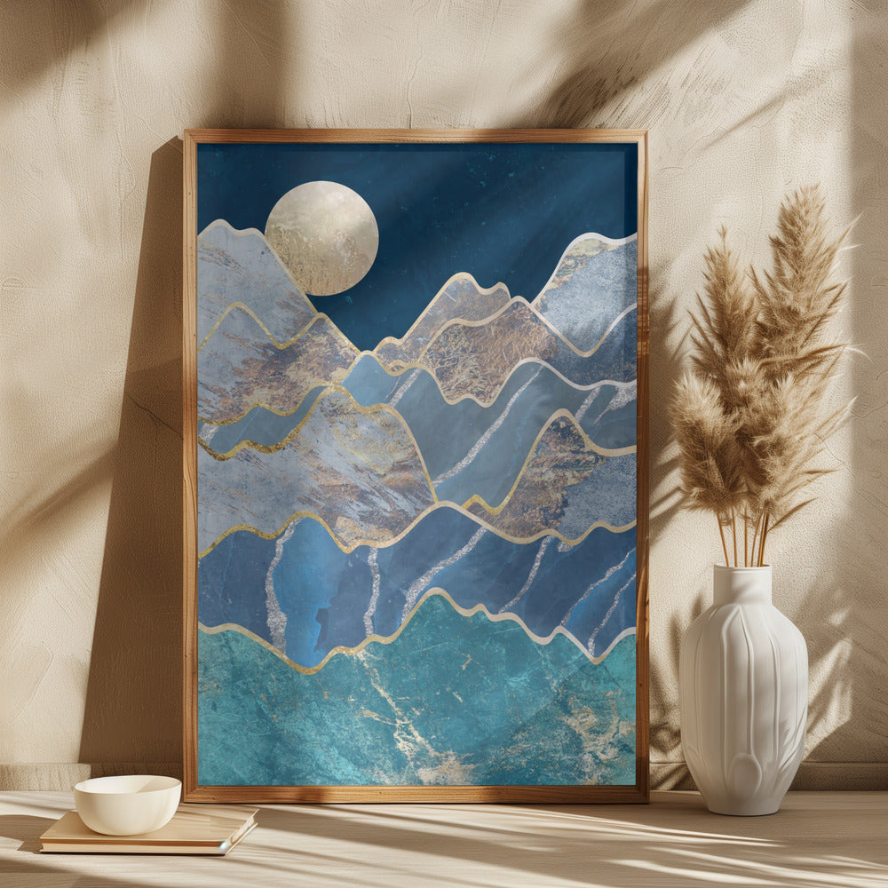 Metallic Mountains in the Moonlight - plakatstore