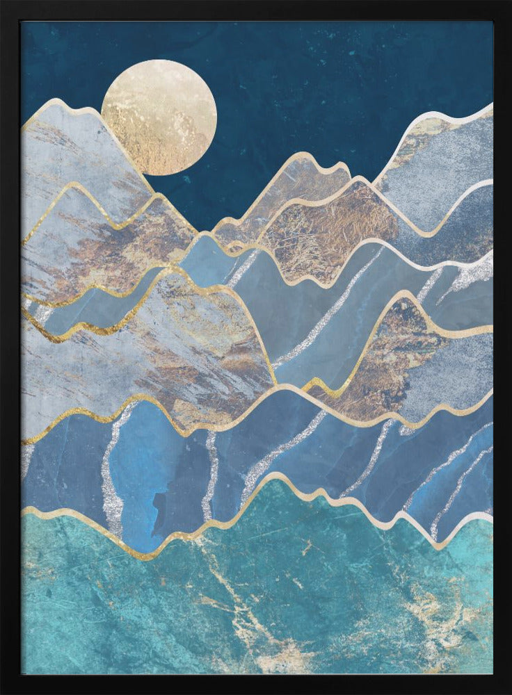 Metallic Mountains in the Moonlight - plakatstore