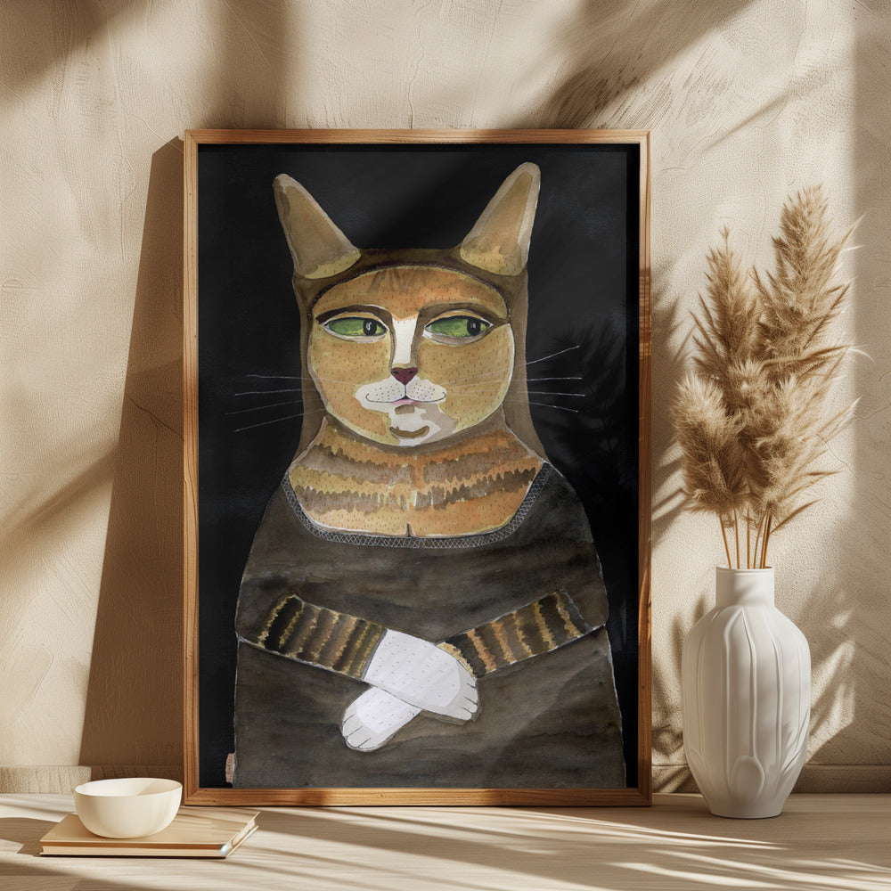 Mona Lisa Cat Funny Cat Humour Ginger Orange Cat