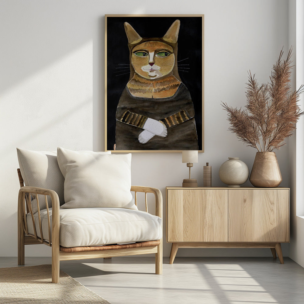 Mona Lisa Cat Funny Cat Humour Ginger Orange Cat