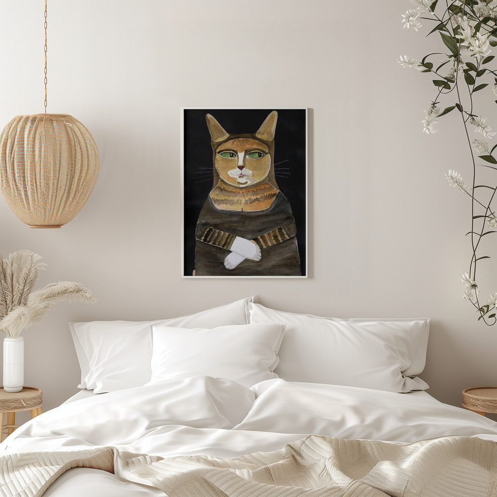 Mona Lisa Cat Funny Cat Humour Ginger Orange Cat