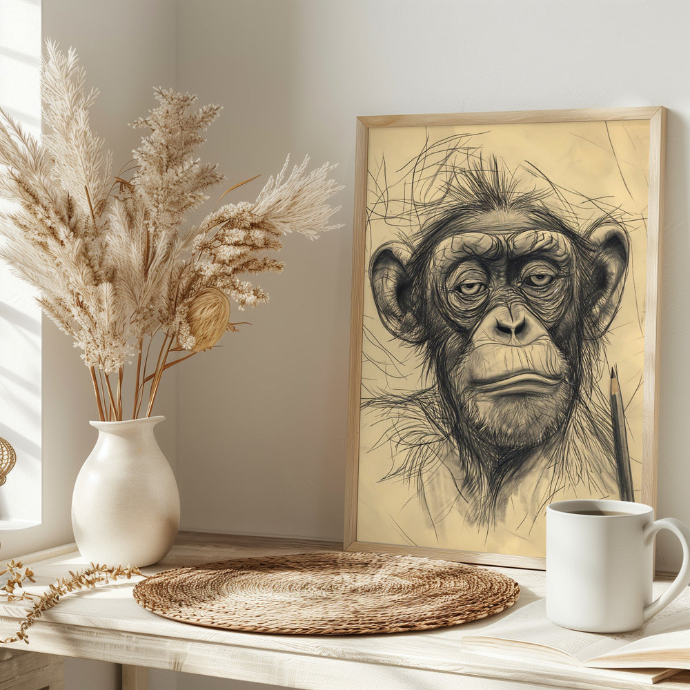 Monkey drawing - plakatstore