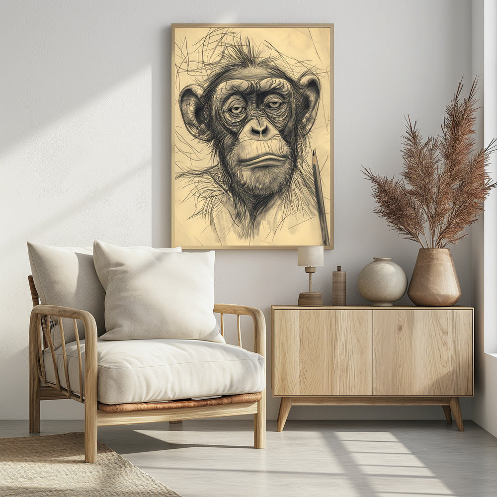 Monkey drawing - plakatstore