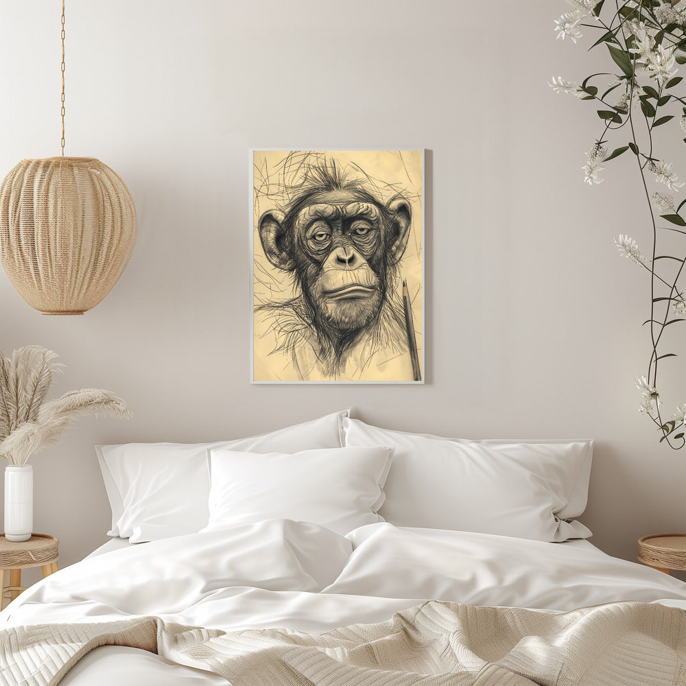 Monkey drawing - plakatstore