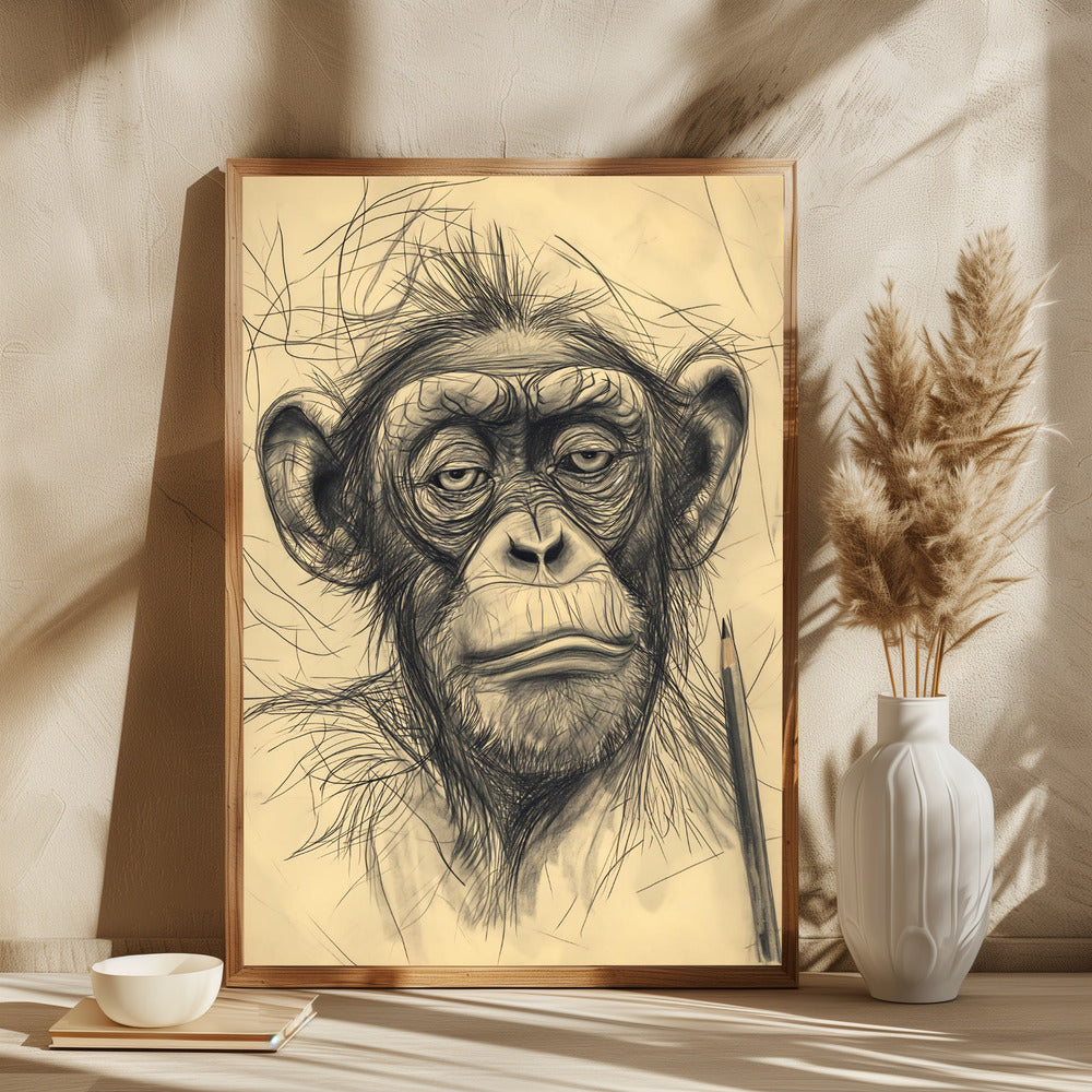 Monkey drawing - plakatstore