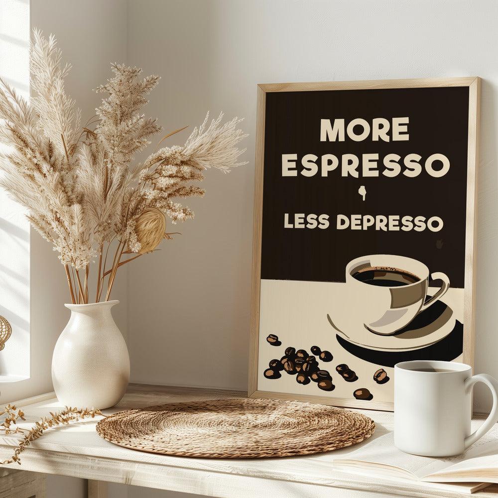 More Espresso - Less Depresso - plakatstore