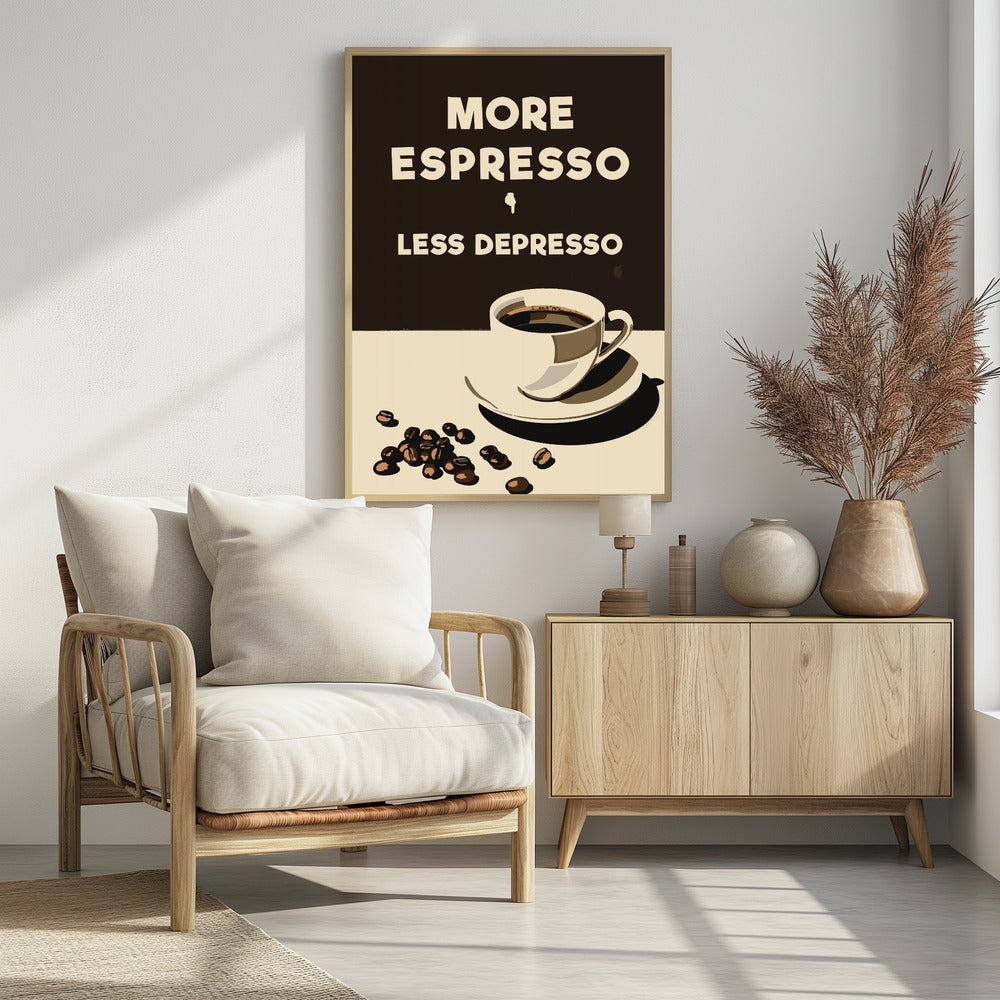 More Espresso - Less Depresso - plakatstore