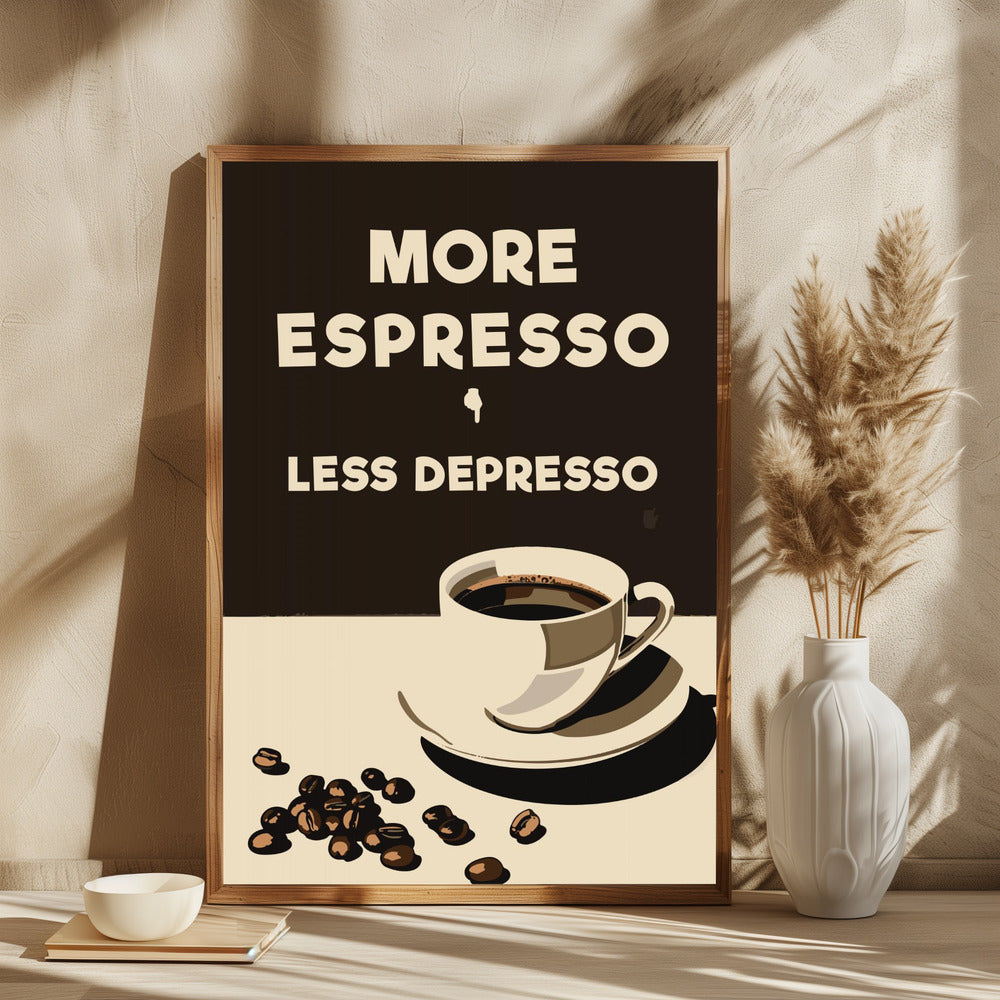 More Espresso - Less Depresso - plakatstore