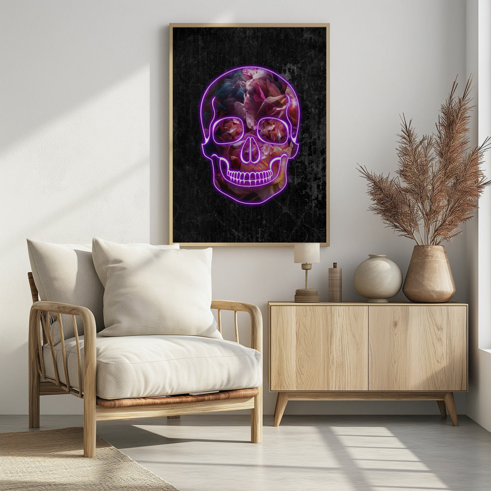 Neon Halloween Skull - plakatstore