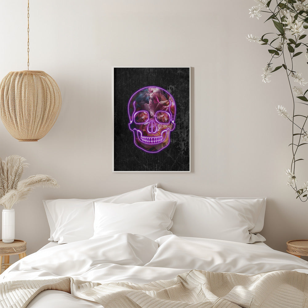 Neon Halloween Skull - plakatstore