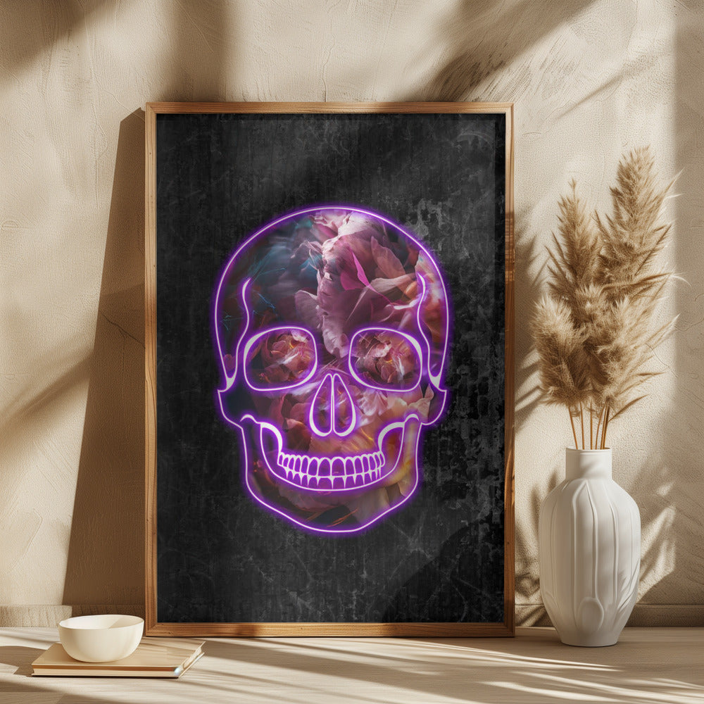 Neon Halloween Skull - plakatstore