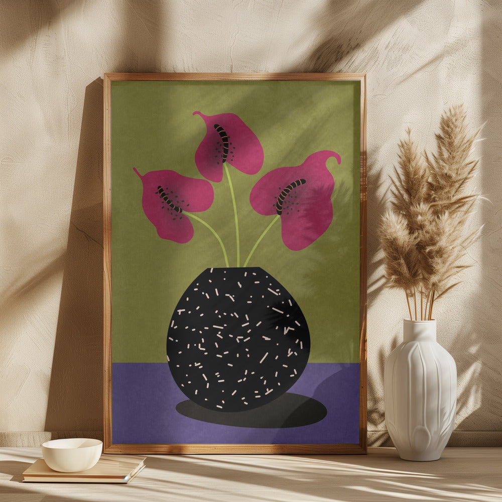 Nice flowers in vase - plakatstore