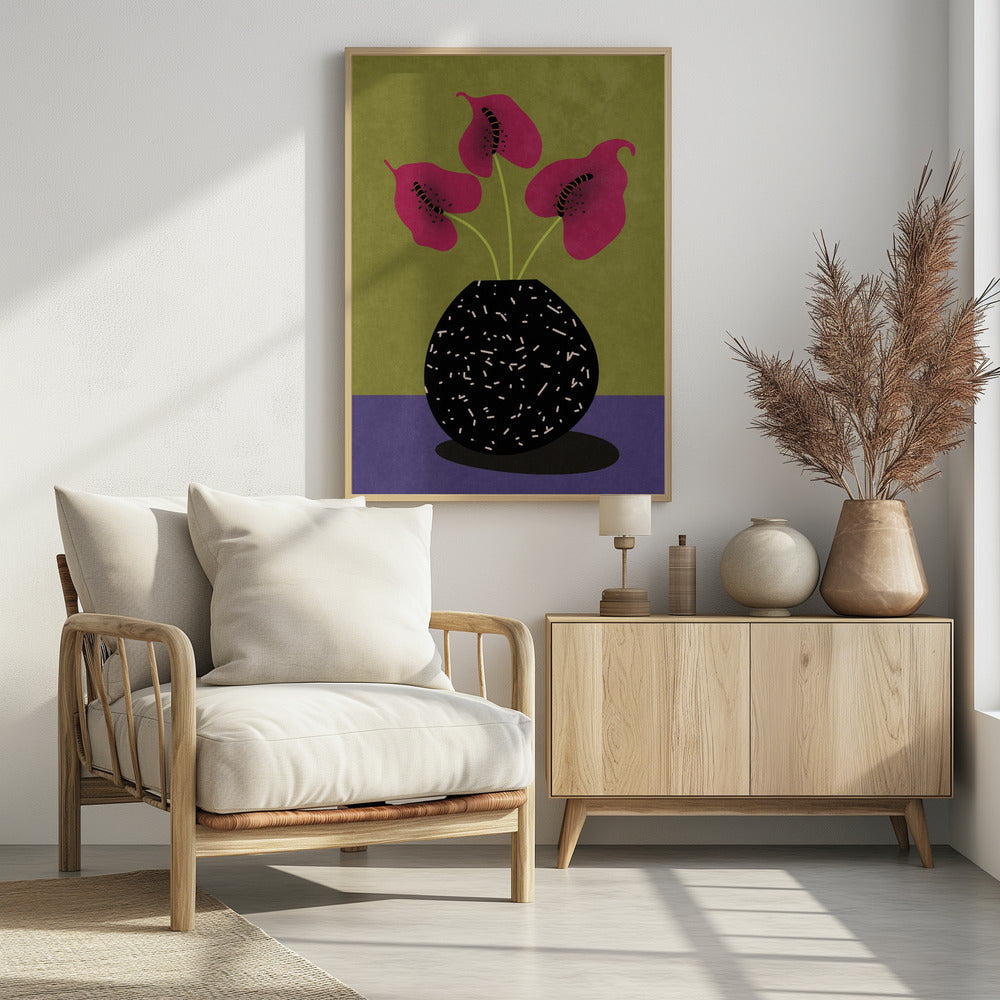 Nice flowers in vase - plakatstore