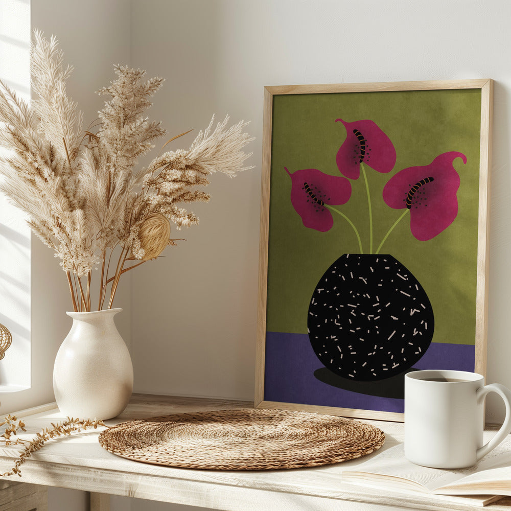 Nice flowers in vase - plakatstore