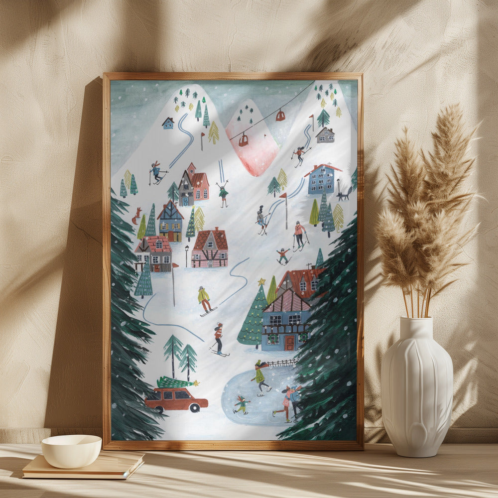 Nordic Skiing in the mountains at Christmas - plakatstore