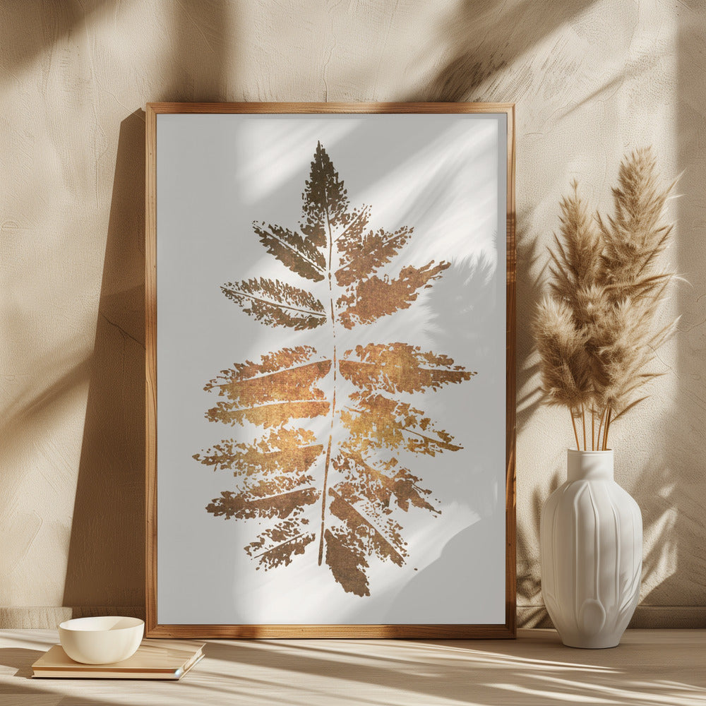 Oak Leaf Print (gold) - plakatstore