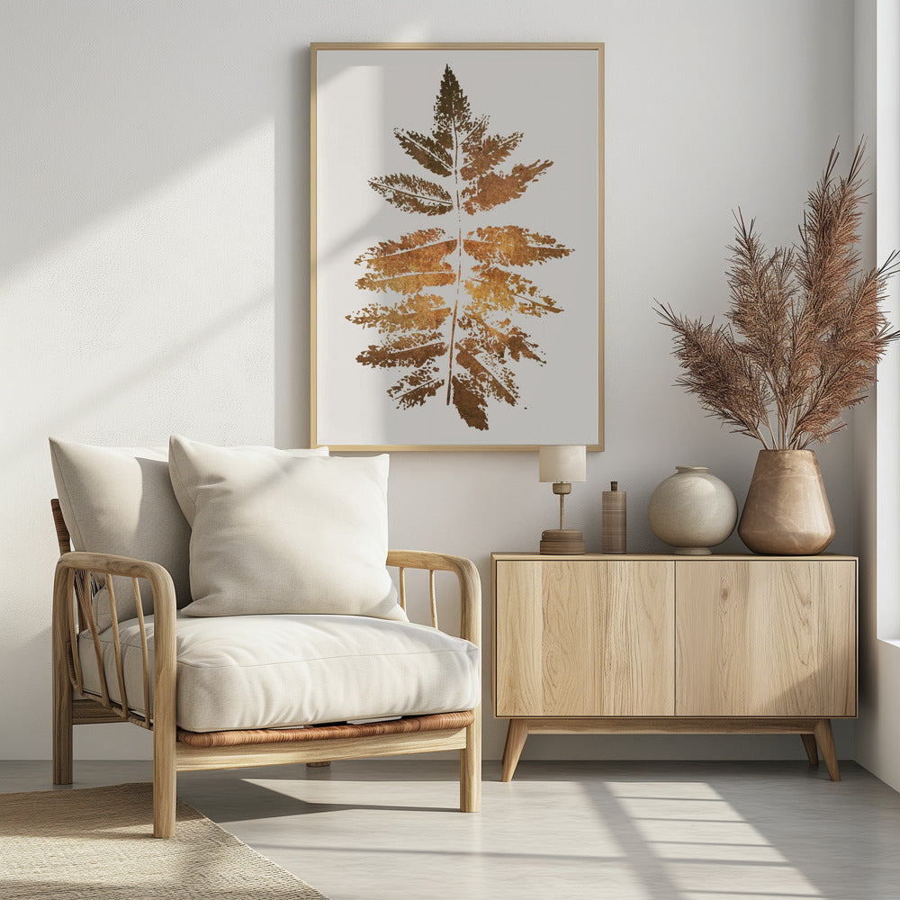 Oak Leaf Print (gold) - plakatstore