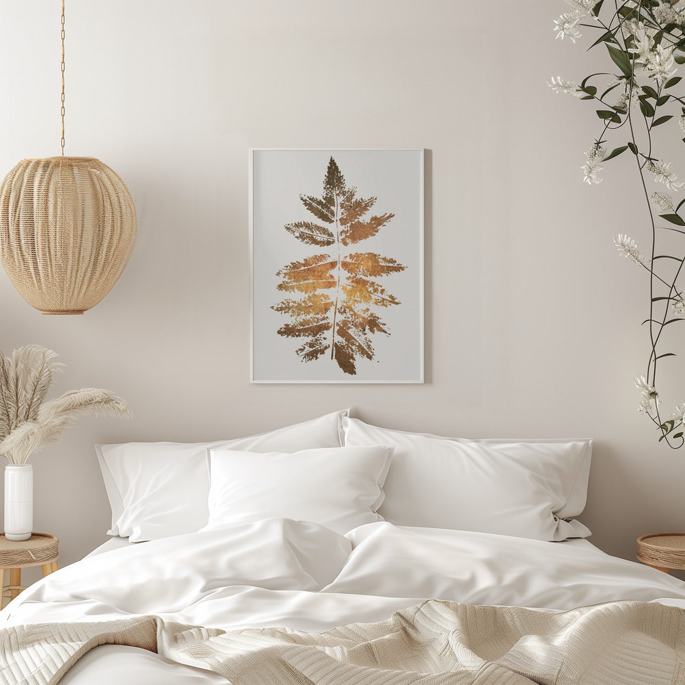 Oak Leaf Print (gold) - plakatstore