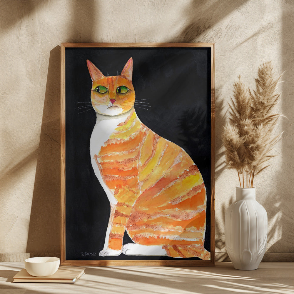 Orange Cat Side Eyes - plakatstore