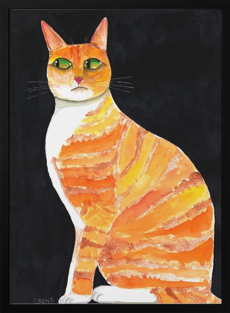 Orange Cat Side Eyes - plakatstore