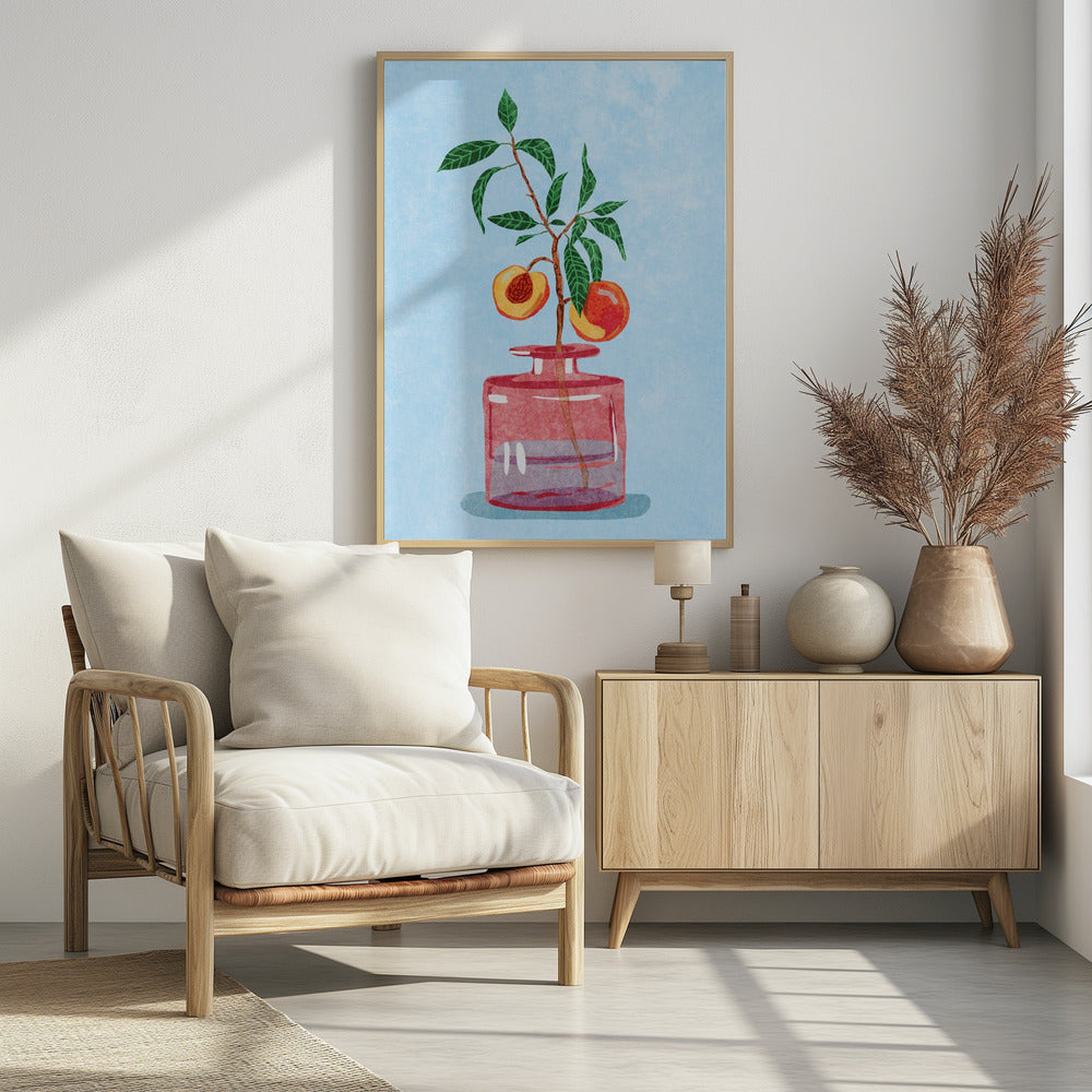 Peach Tree in Vase - plakatstore