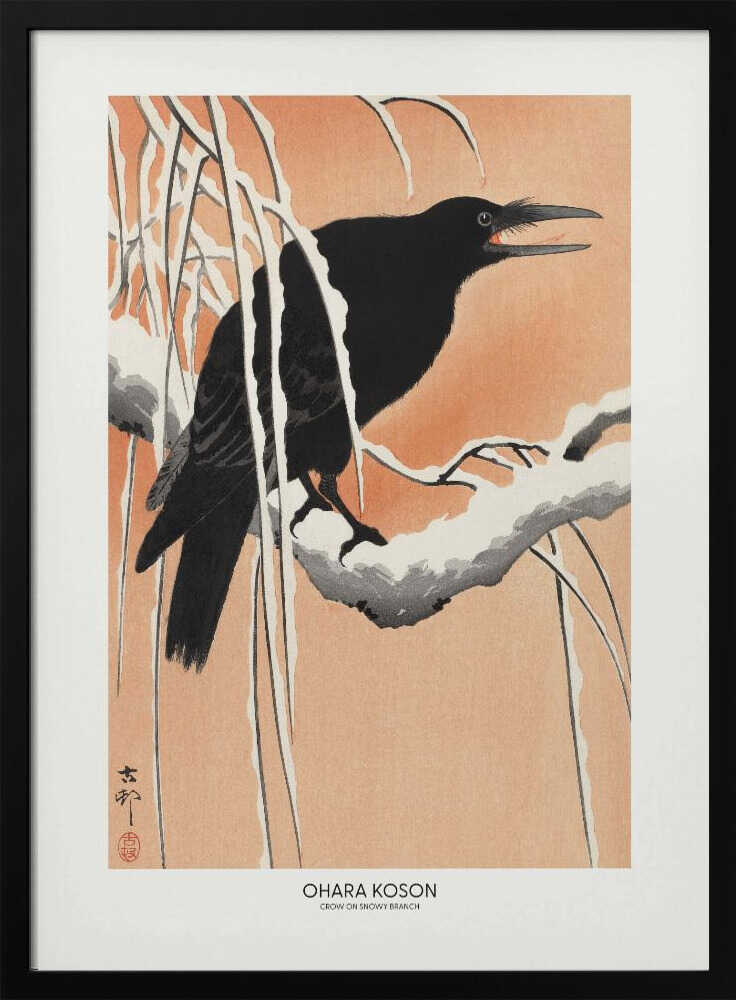 Crow On Snowy Branch