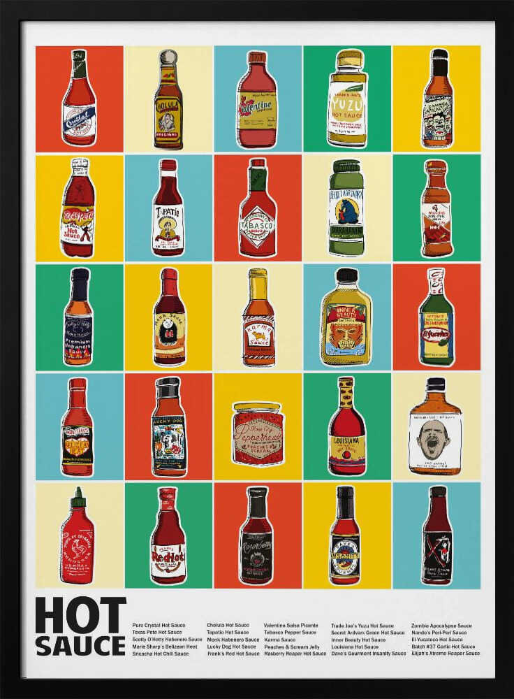 Hot Sauce Squares Standard Wall Art