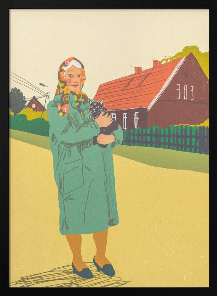 Woman with  cat - plakatstore