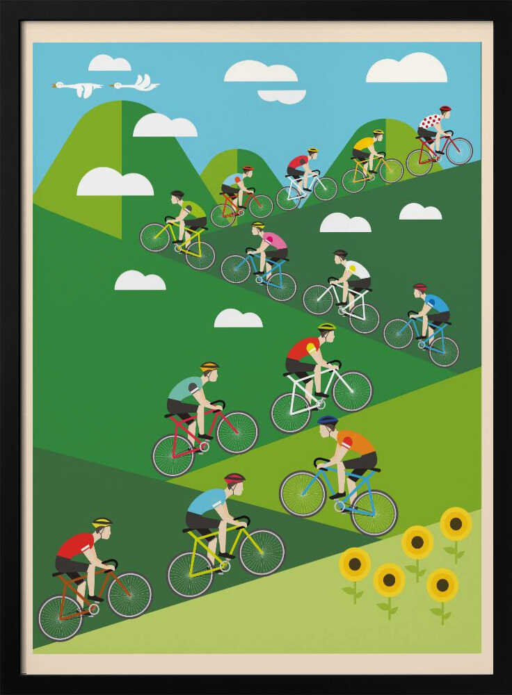 Hill Climb Cycling Art Print