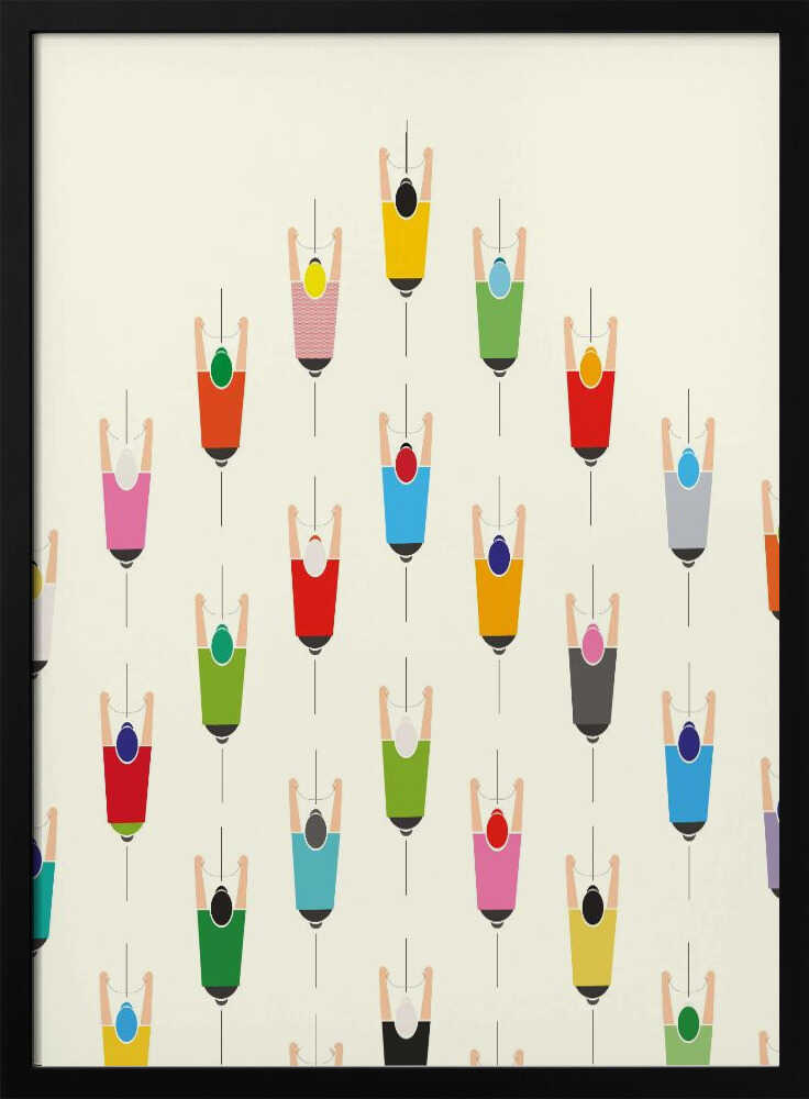 Leading the Pack Cycling Art Print