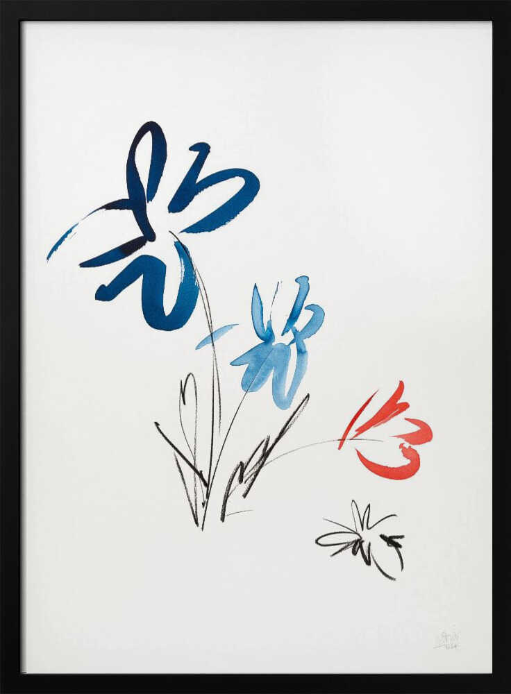 Abstract Brushstroke Flowers