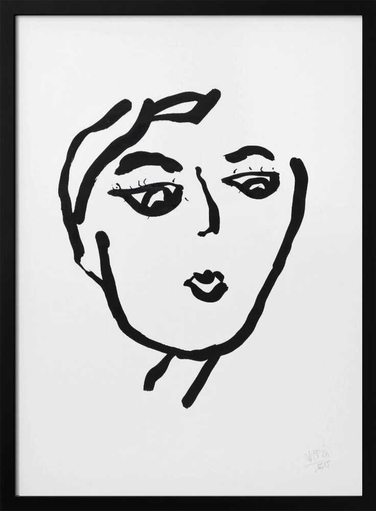 Pensive Woman Line Art