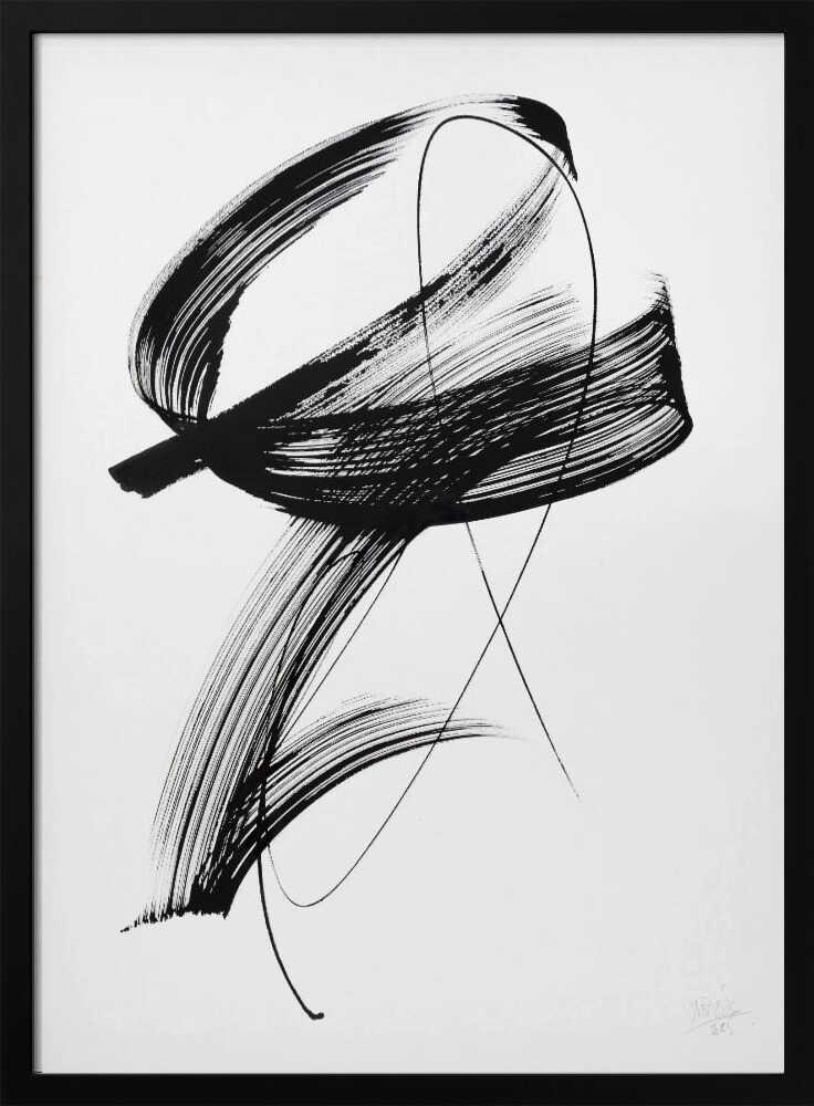 Fluid Black Calligraphy