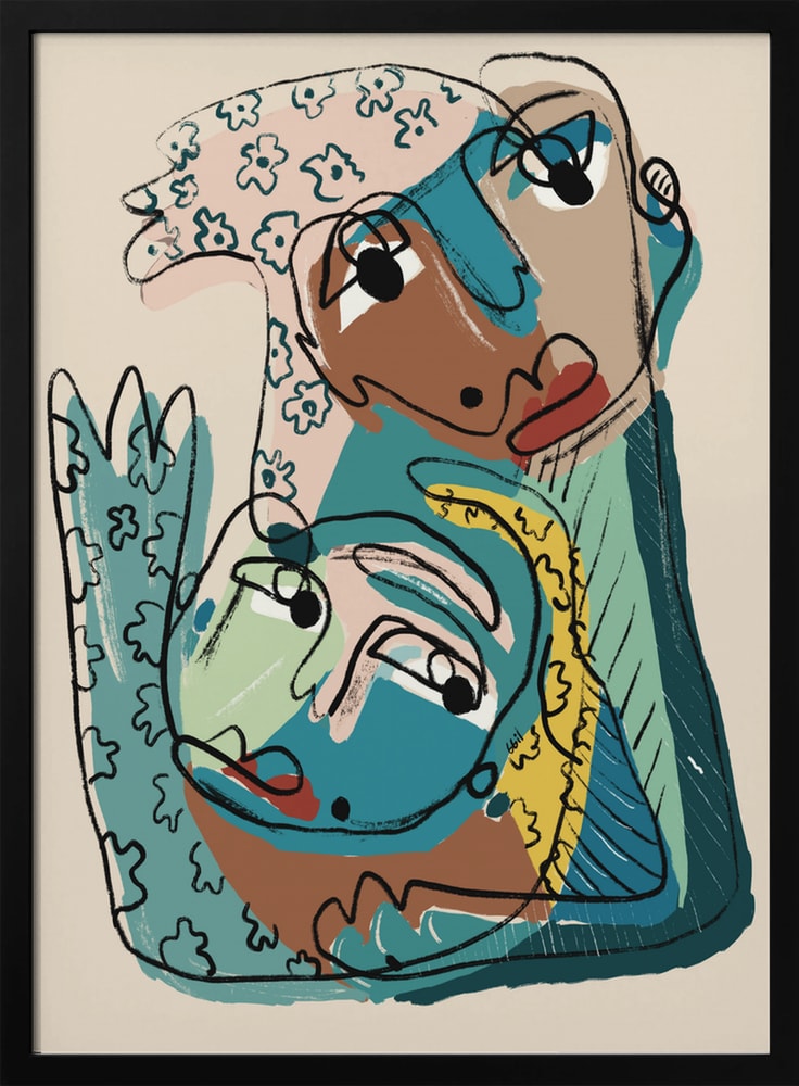 Abstract Faces Embrace