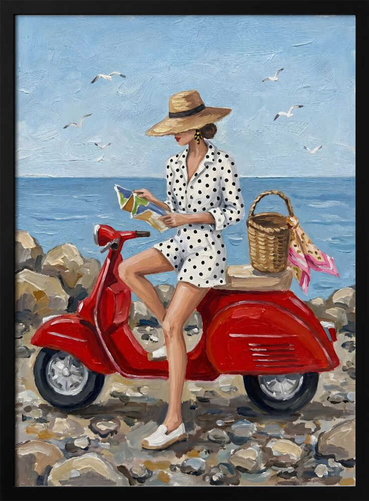 Stylish Woman Beach Scooter