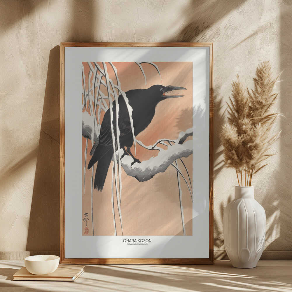 Crow On Snowy Branch