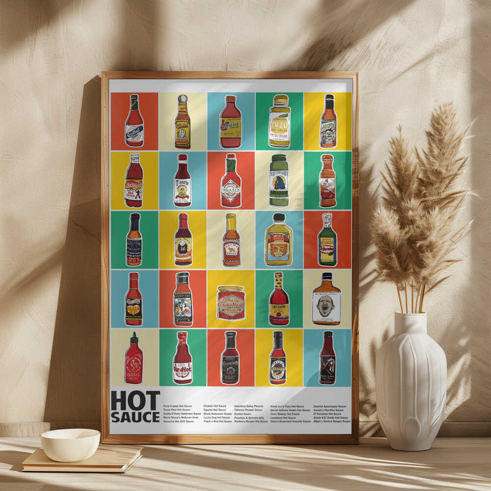 Hot Sauce Squares Standard Wall Art