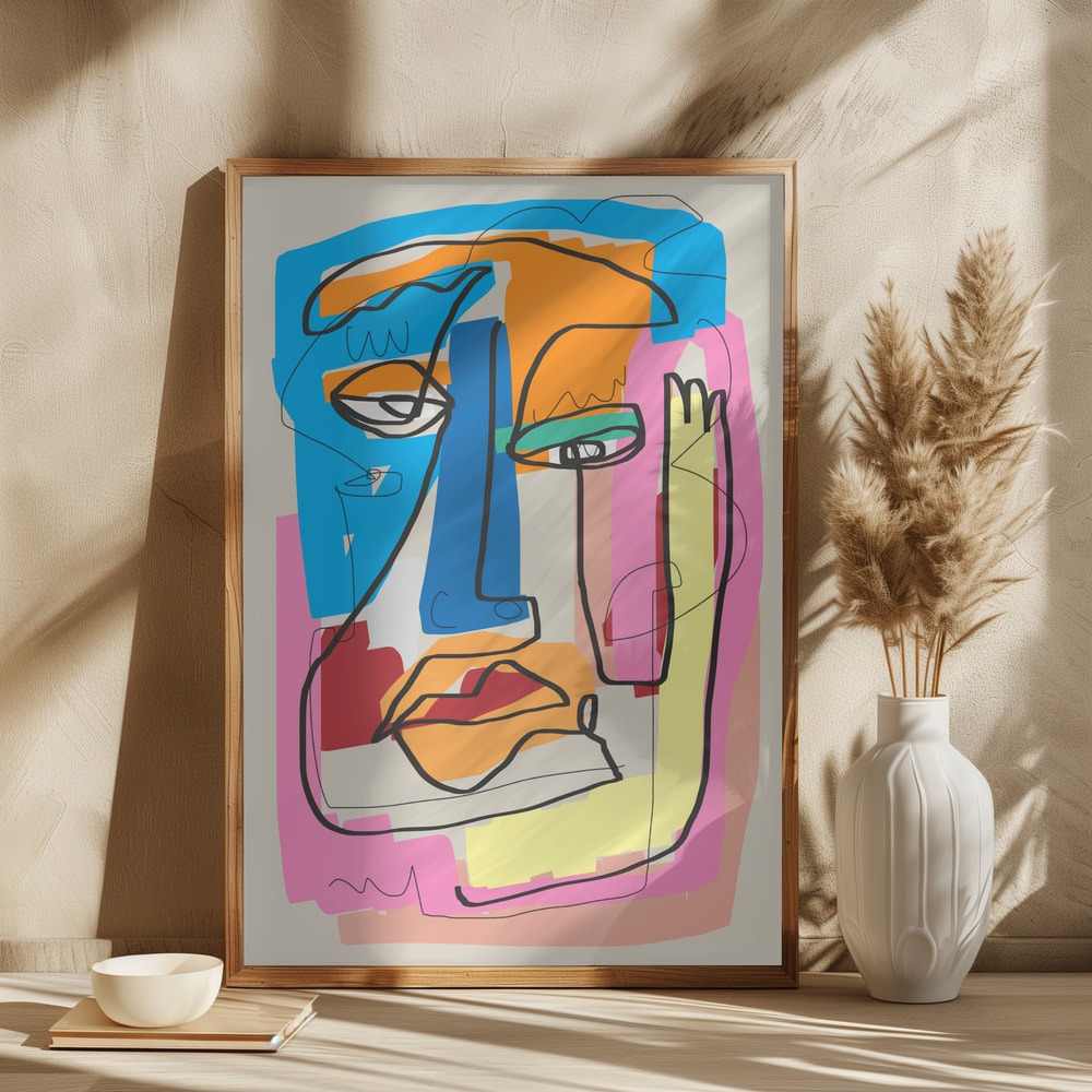 Vibrant Abstract Face