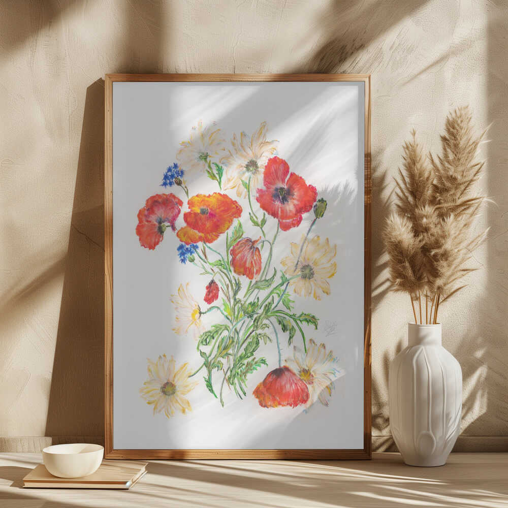 Vibrant Poppy Daisy Bouquet