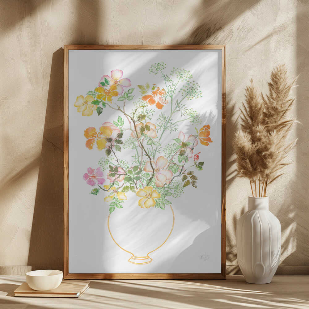 Colorful Wild Rose Vase