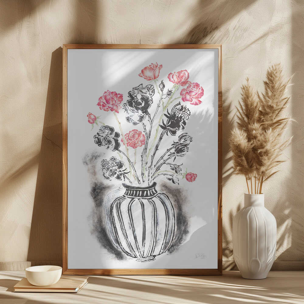 Contrasting Rose Vase