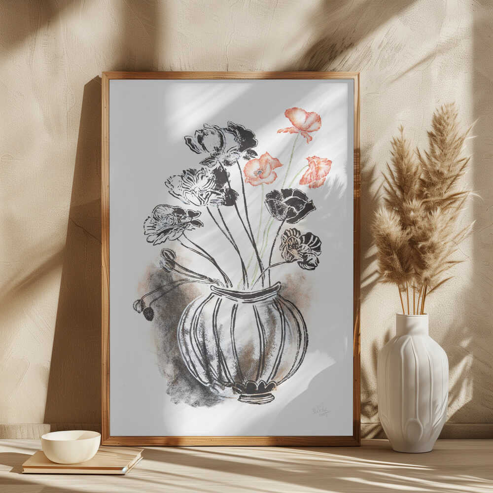 Elegant Poppies In Vase