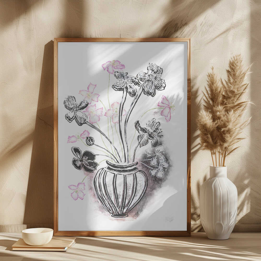 Graphic Pink Blooms