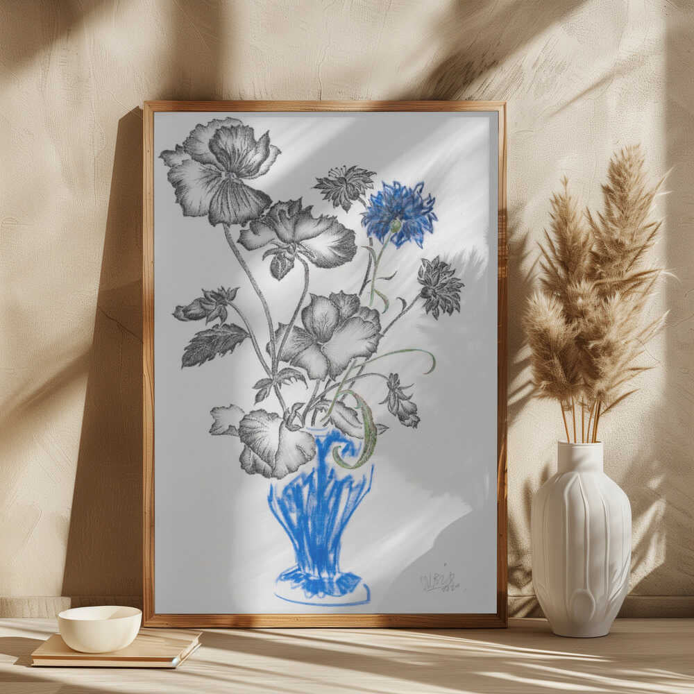 Blue Vase Floral Bouquet