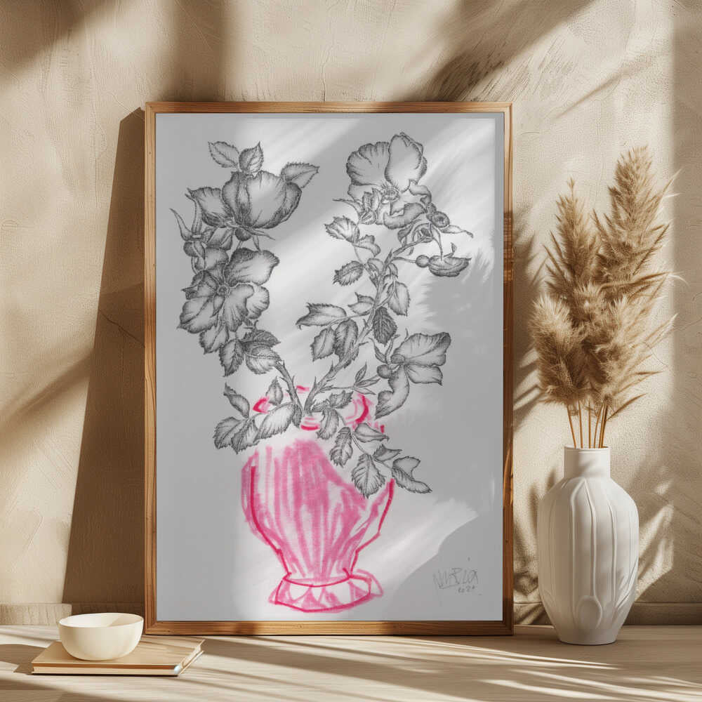 Wild Roses Pink Vase