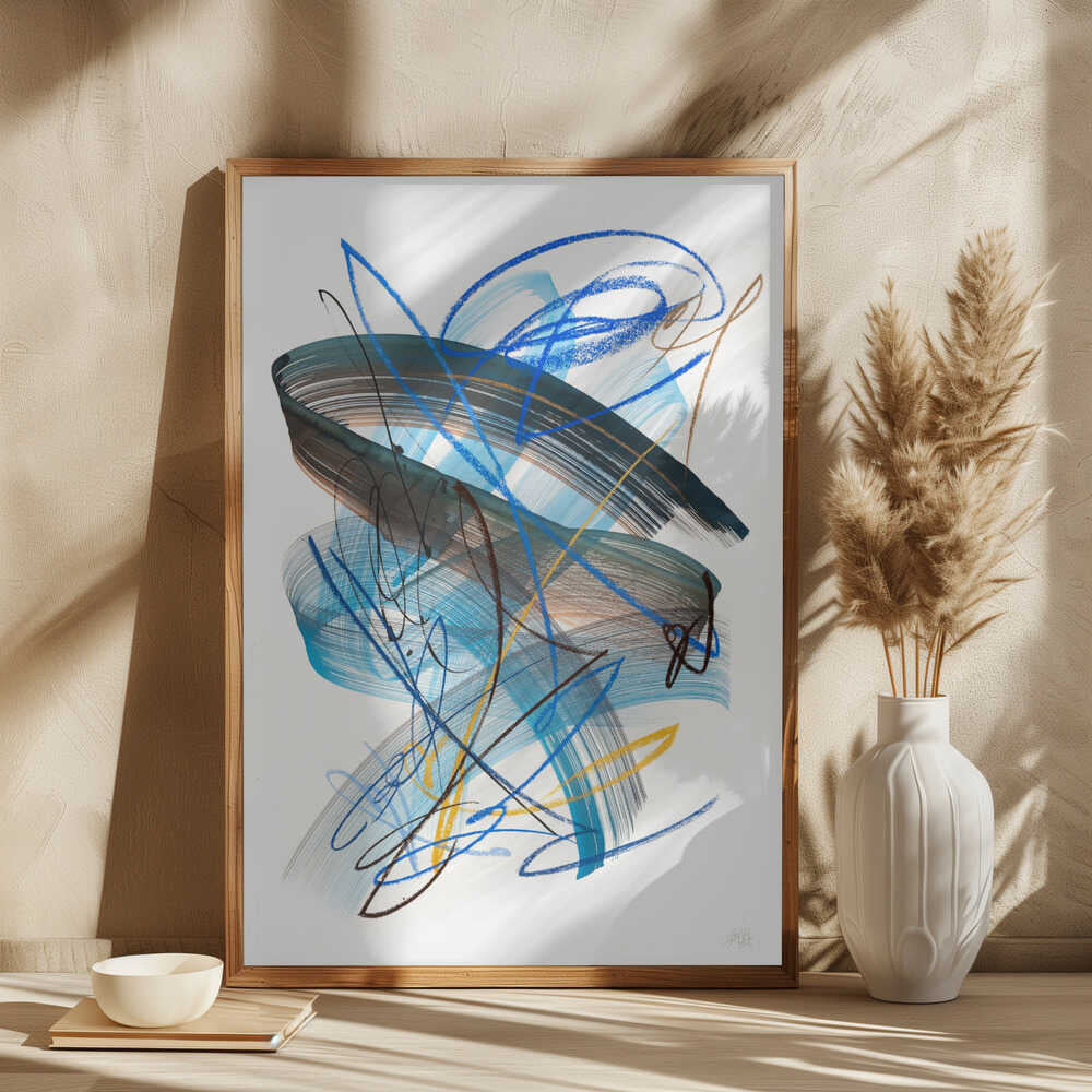 Dynamic Blue Strokes